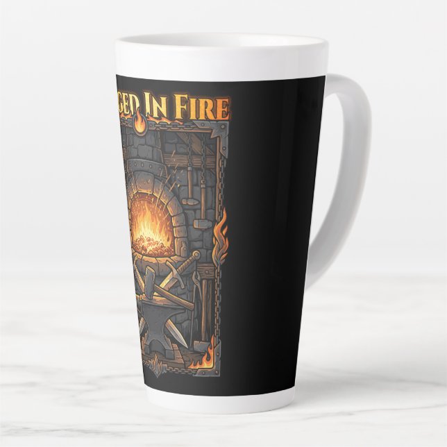 Epische Schmiede Esse Amboss & Schwerter Fantasy K Milchtasse (Rechte Ecke)