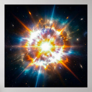 Epische Supernova Kosmische Explosion Tiefen Raum Poster