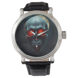 Epische Totenkopf-Uhr mit brennendem Auge für grus Armbanduhr