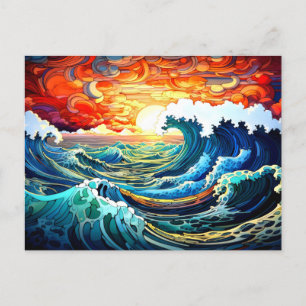Epische Wellen 12 Postkarte