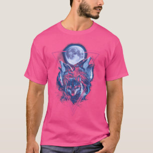 Epische Wölfe heulen am Mond der 80er Jahre Wolf T-Shirt