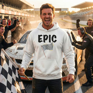 Epische Ziellinie mit Schachbrett-Rennflagge Hoodie