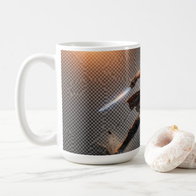 Epischer Action Krieger Kaffeetasse (Mit Donut)