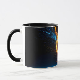 Epischer Blau Orange Feuer Ring Elementarzauber Tasse