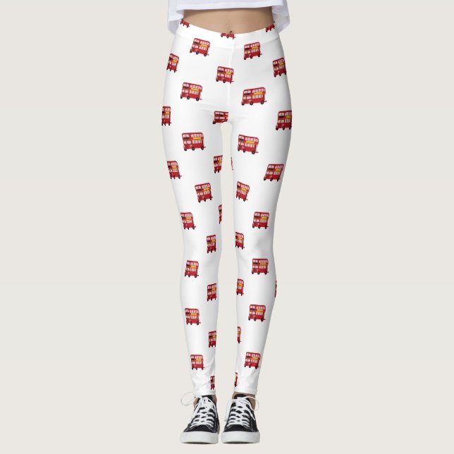 Epischer Doppeldecker-London-Rot-Bus Leggings (Vorderseite)