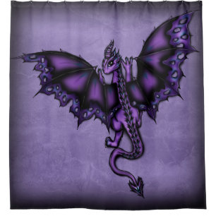 epischer Drache lila Duschvorhang