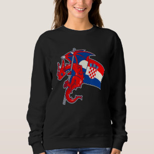 Epischer Drache mit kroatischer Flagge Kroate Sweatshirt