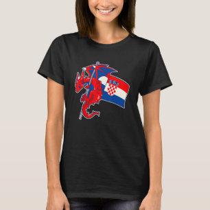 Epischer Drache mit kroatischer Flagge  kroatisch T-Shirt