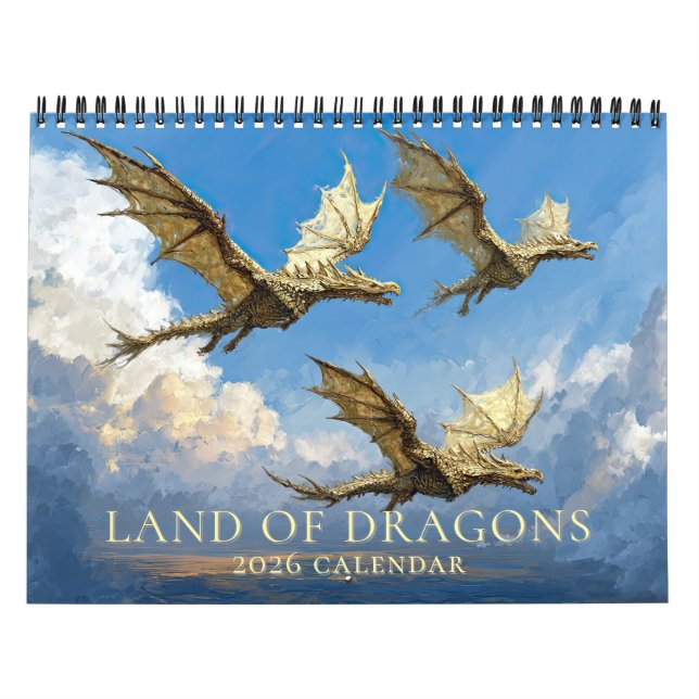 Epischer Drachen-Kunst-Fantasy-Kalender Kalender (Titelbild)