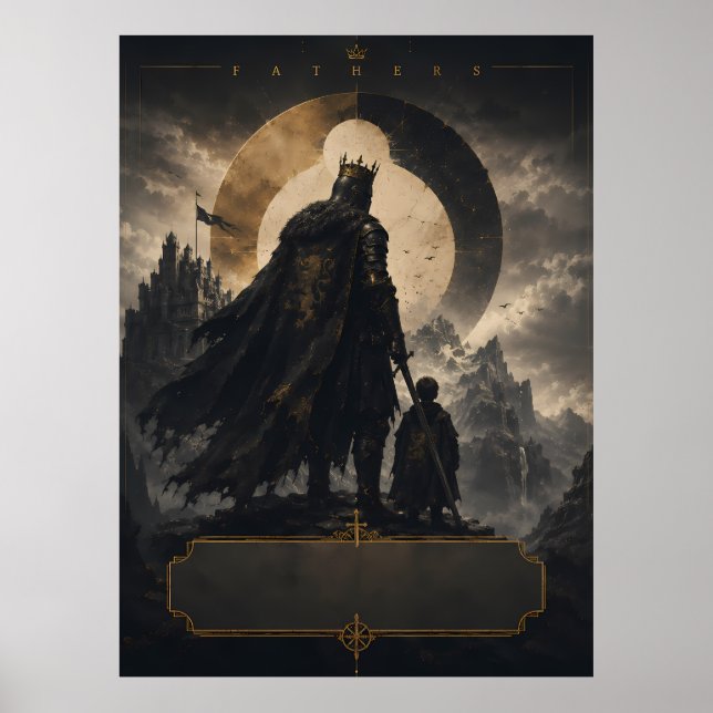 Epischer Fantasy-König-Vater-Kunstposter Poster (Vorne)