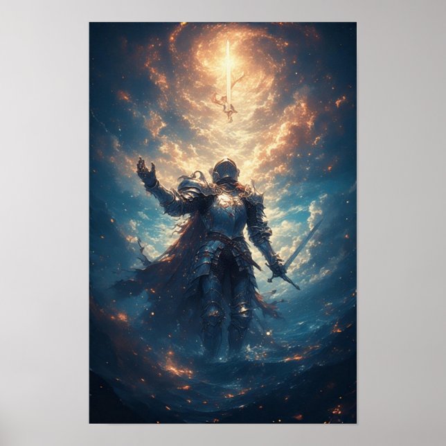 Epischer Fantasy-Ritterposter Poster (Vorne)