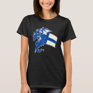 Epischer finnischer Drache Stolz Finnlands Flagge T-Shirt