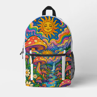 Epischer goldener Drache und rosa florale Fantasy- Bedruckter Rucksack