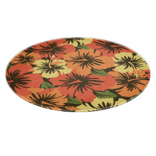 Epischer Hibiskus Hawaiian Glas Schneidbrett Schneidebrett