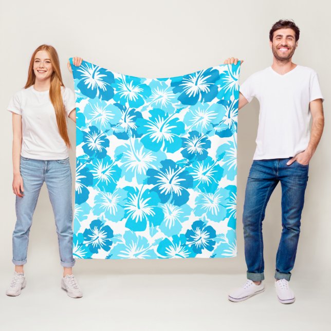 Epischer Hibiskus hawaiisches BlumenAloha - Turq Fleecedecke (Beispiel)