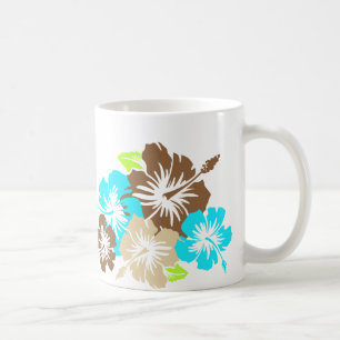 "Epischer Hibiskus" in Braun/Turq-Tasse Kaffeetasse
