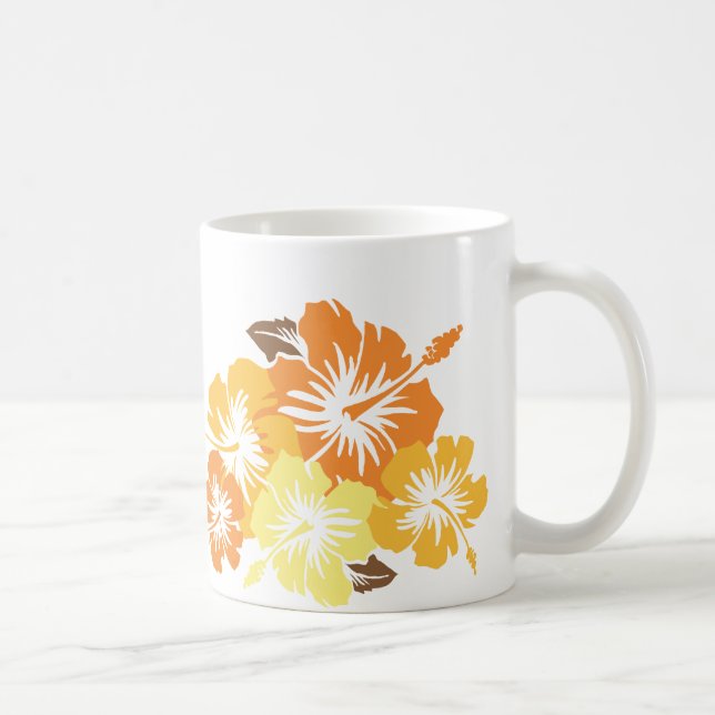 "Epischer Hibiskus" in Orange Tasse (Rechts)