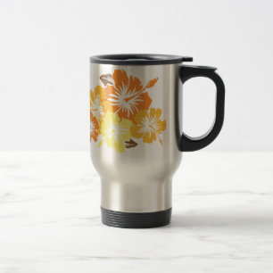 "Epischer Hibiskus" in Orange Travel Mug Reisebecher