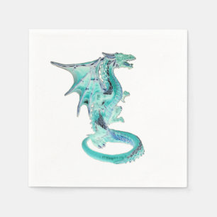 Epischer Himmelblauer Drache Fantasy Mythische Par Serviette