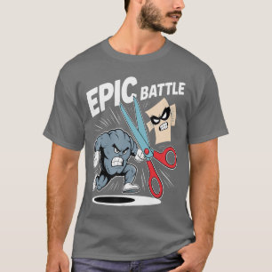 Epischer Kampf Lustige Stein-Schere-Papier-Familie T-Shirt
