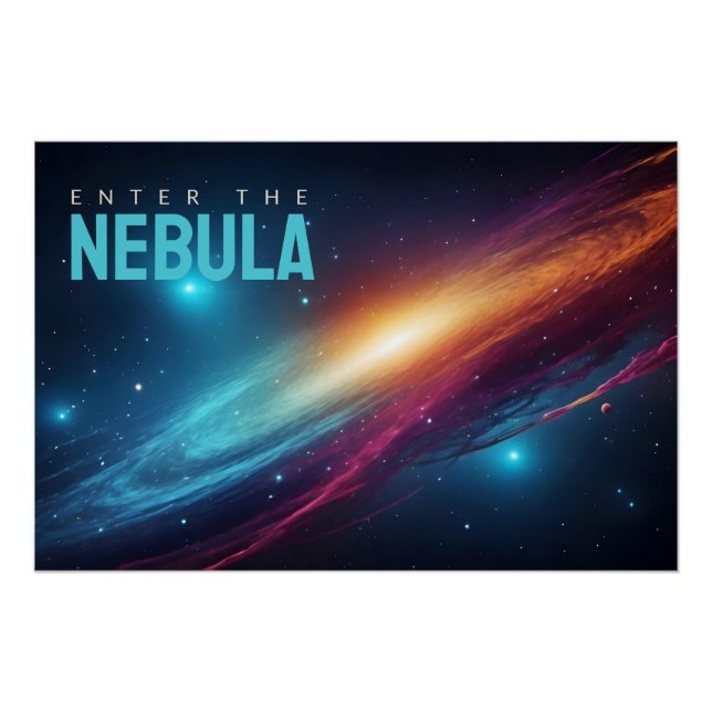 Epischer Kosmischer Supernova Abstrakter Raum Poster (Vorderseite)