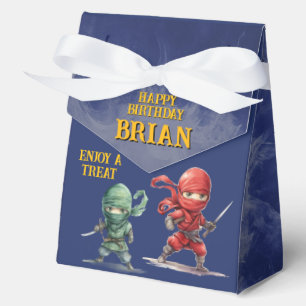 Epischer Ninja-Krieger-Geburtstag 4"b x 2"l x 5"h Geschenkschachtel
