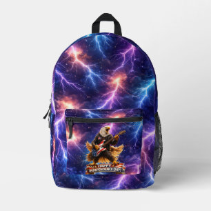 Epischer Rock 'n' Roll Adler Blitz Galaxie Bedruckter Rucksack