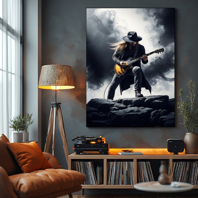 Epischer Rockgitarrist Rauch-Effekt Poster (Von Creator hochgeladen)