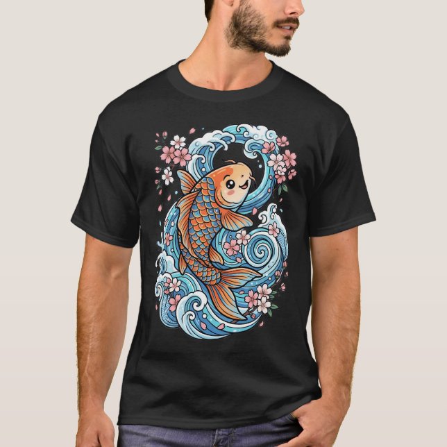 Epischer Samurai-Koi-Fisch T-Shirt (Vorderseite)