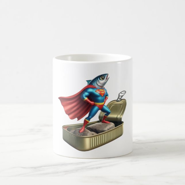 Epischer Sardinen-Superheld-Legend-Fisch-Kunst Kaffeetasse (Mittel)