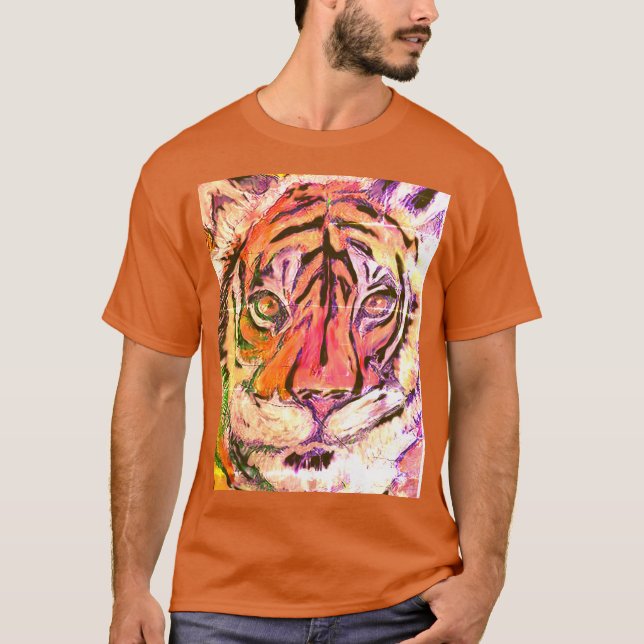Epischer Tiger schaut dich an, Multimedia T-Shirt (Vorderseite)