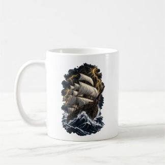 Episches Galleonenschiff im Sturm Vintage-Nautik-O Kaffeetasse