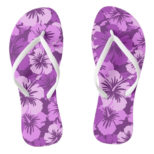 Episches Hibiskus Hawaiian Floral Aloha Shirt Druc Flip Flops (Fußbett)