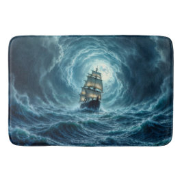 Episches Sturmschiff-Wellen-Abenteuer Badematte