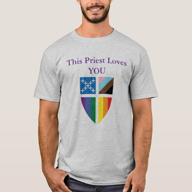 Episkopal Dieser Priester liebt dich T-Shirt (Vorderseite)