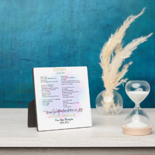 Epitaph Poem Watercolor Memorial Fotoplatte