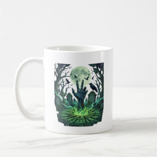 Epitapip Zombie Hand Vollmond Friedhof Kaffeetasse