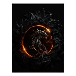Epochen-Drache-Sonnenfinsternis-Fantasy-Plakat Poster