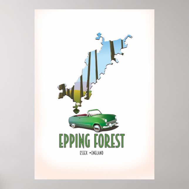 Epping Forest Essex England map Poster (Vorne)