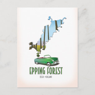 Epping Forest Essex England map Postkarte