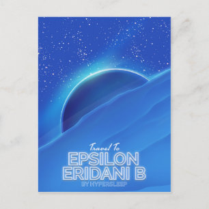 Epsilon Eridani b sci-fi Reiseposter Postkarte