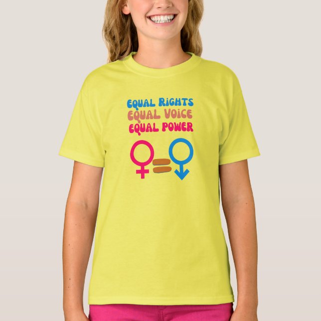 Equal Rights Equal Voice Feminist  Equality Resist T-Shirt (Vorderseite)