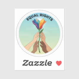 Equal Rights Rainbow Flower – Diversity and Unity Aufkleber