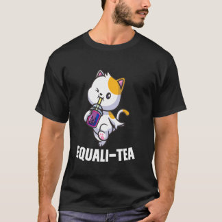 Equali-Tea-Katze Bisexueller Bubble-Tea-Merch T-Shirt