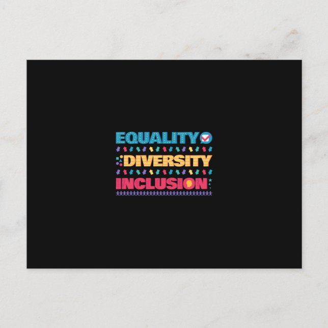 Equality Diversity Inclusion Postkarte (Vorderseite)