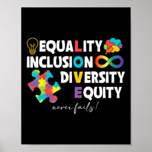 Equality Inclusion Diversity Equity Liebe Autismus Poster