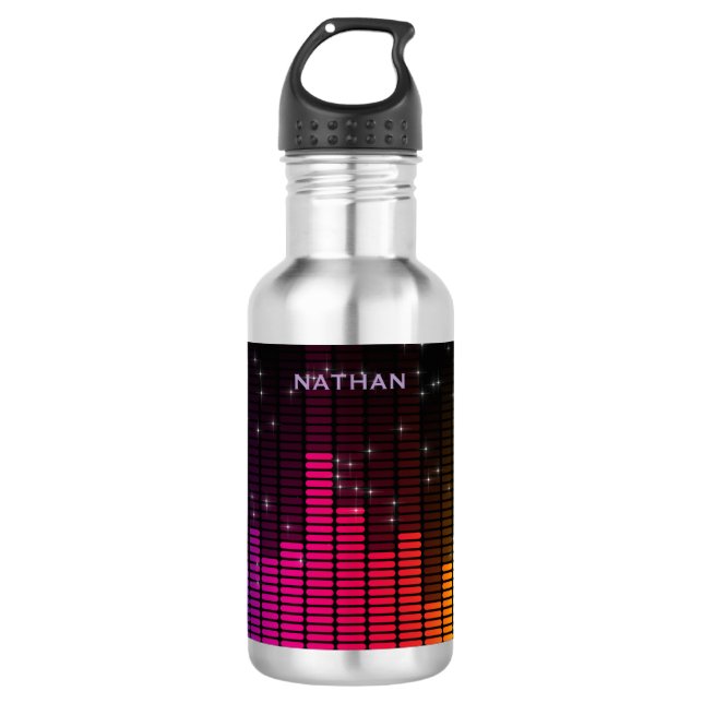 Equalizer Disco Lights Music Volume Personalisiert Edelstahlflasche (Vorderseite)