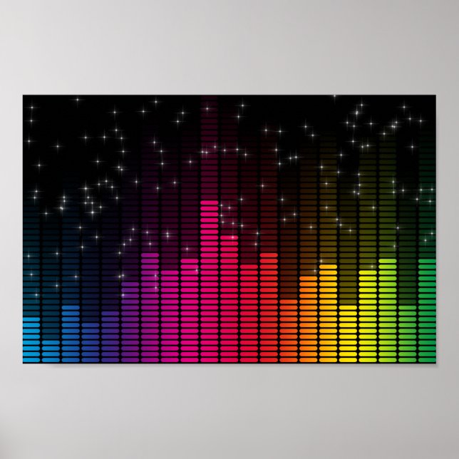 Equalizer Disco Lights Music Volume Poster (Vorne)