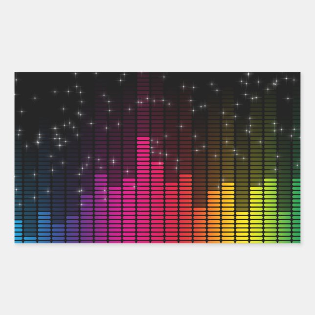 Equalizer Disco Lights Music Volume Rechteckiger Aufkleber (Vorderseite)
