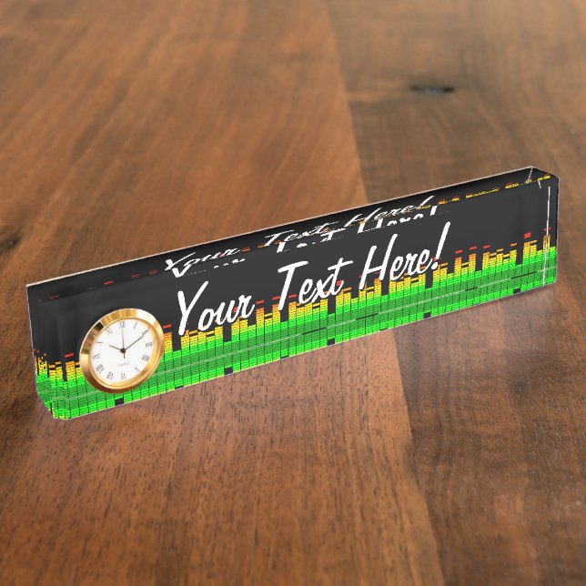 Equalizer Vibes von der Beat of DJ Music Black Namensplakette (Seite)